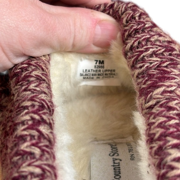 EUC The Vermont Country Store Women's Suede Slipper Clogs With Ragg Cuffs Sz 7M - Picture 9 of 10